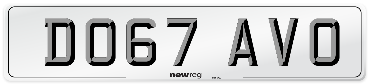 DO67 AVO Number Plate from New Reg